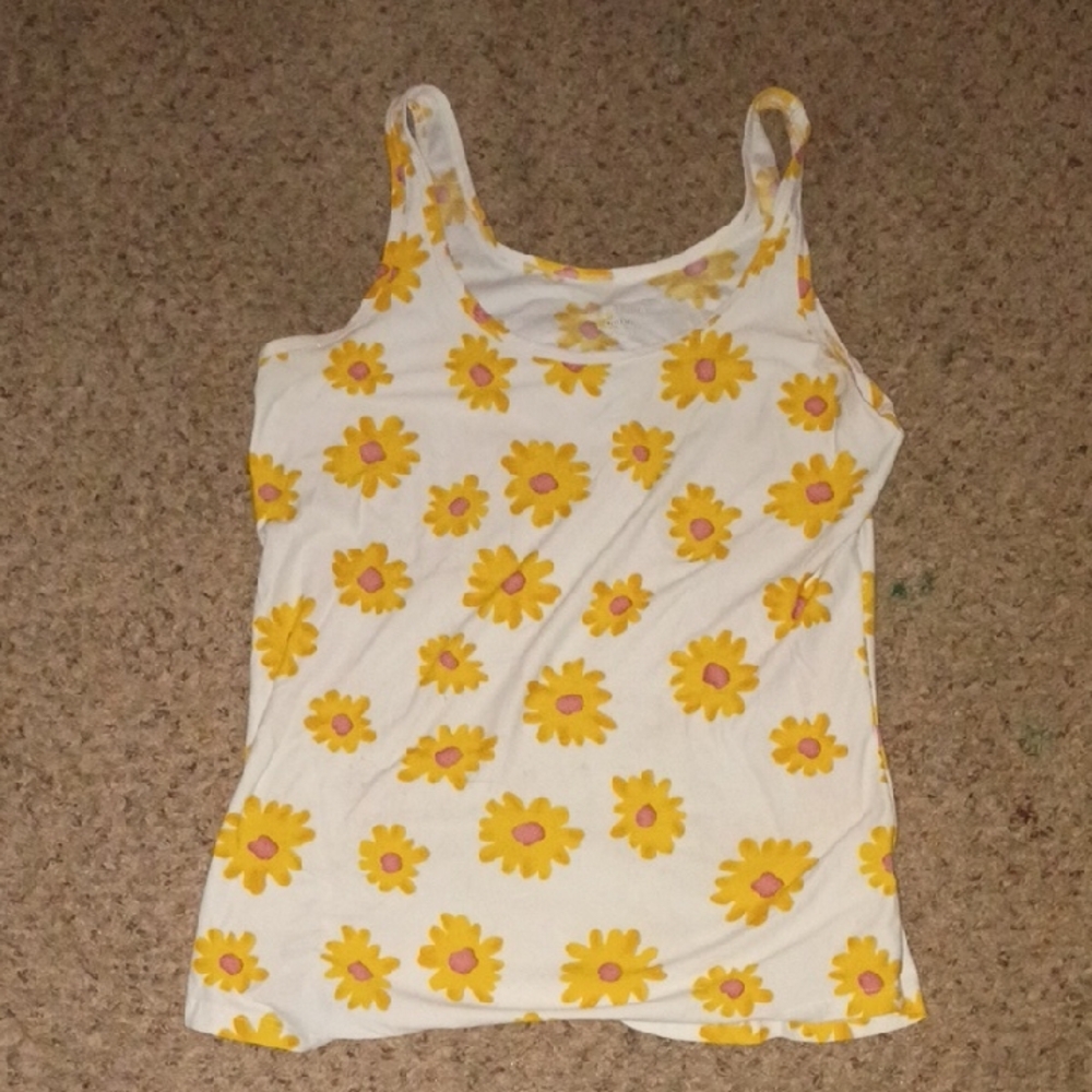 No Boundaries Yellow Floral Women's Tank Top